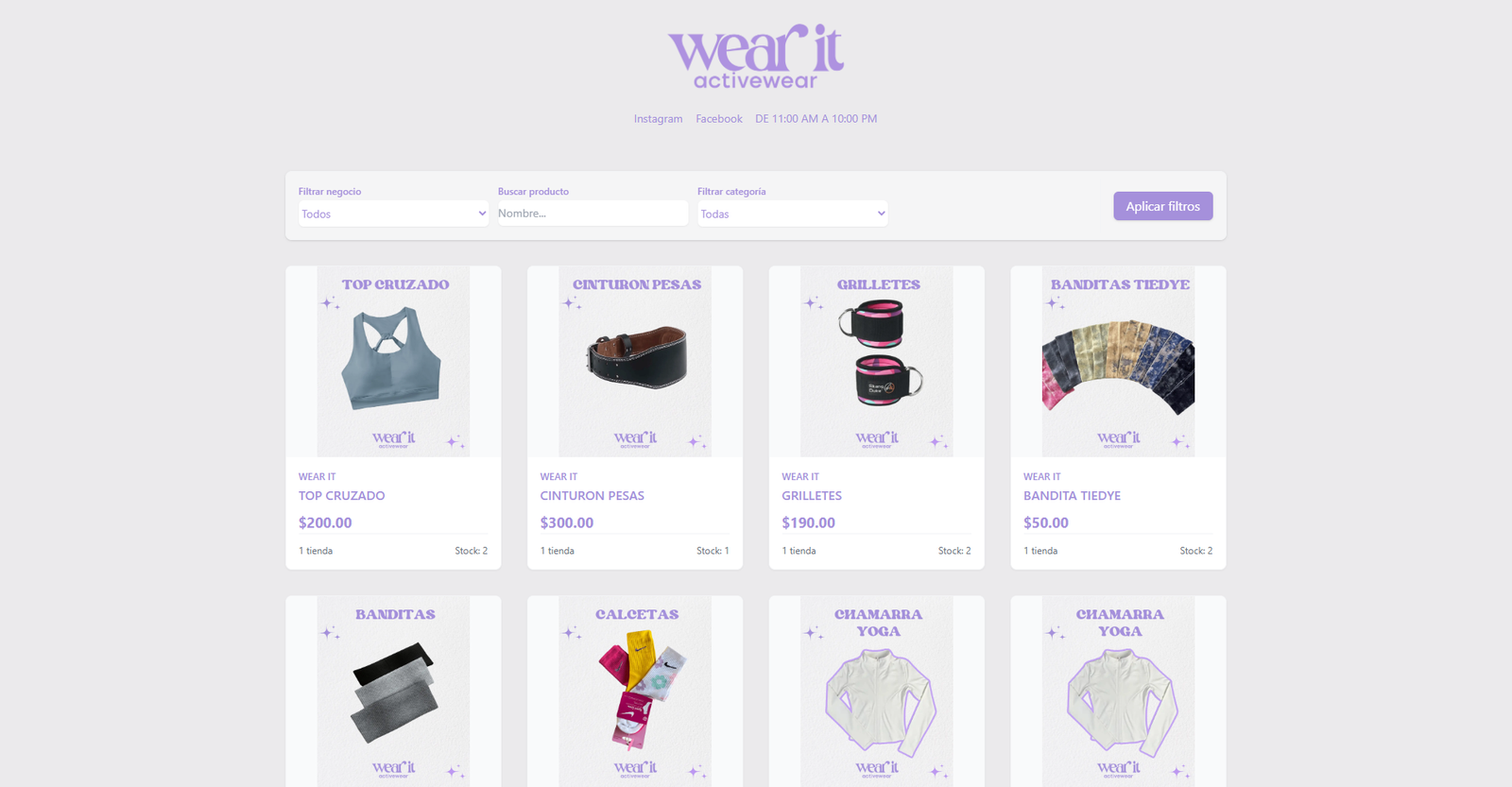 Catálogo público de Stock Point en móvil